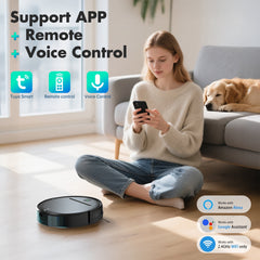 OMESER Robot Vacuum Cleaner and Mop Combo, 3000Pa 2-in-1 Robotic Vacuum with WiFi/App Control, Alexa & Google Assistant Compatible, Smart Pet Hair Vacuum for Hard Floors, Carpets & Rugs