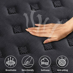 Tryagat 12” Queen Hybrid Mattress in a Box, Medium Firm Queen Size Mattresses, Cooling Gel Memory Foam Mattress with Individually Wrapped Pocket Coils, Pressure Relief